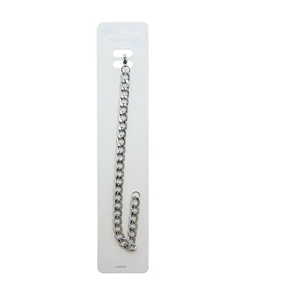 Stainless Steel 20MM Silver Etched Curb Chain Bracelet