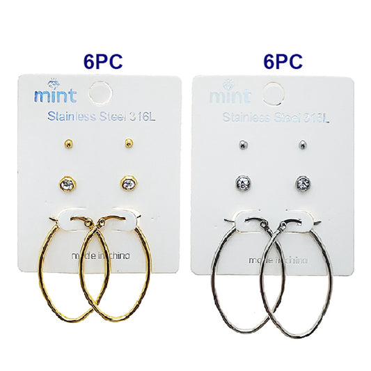 TE2118 - Stainless Steel Oval Hoop Set