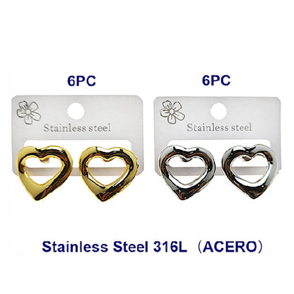 Stainless Steel Molten Heart Post Earring