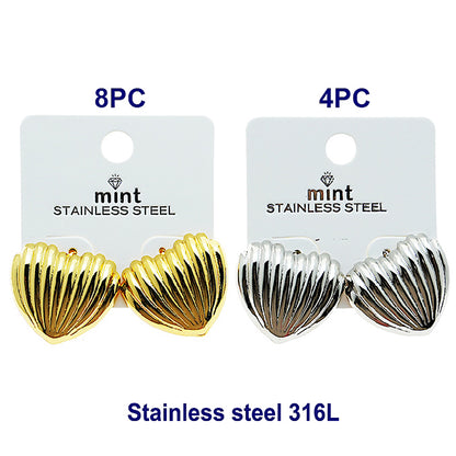Stainless Steel Lined Heart Post Earring
