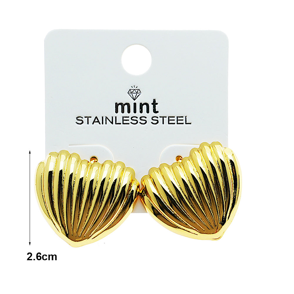 Stainless Steel Lined Heart Post Earring