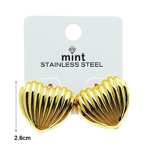 Stainless Steel Lined Heart Post Earring