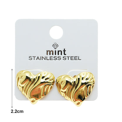 Stainless Steel Wavy Heart Post Earring
