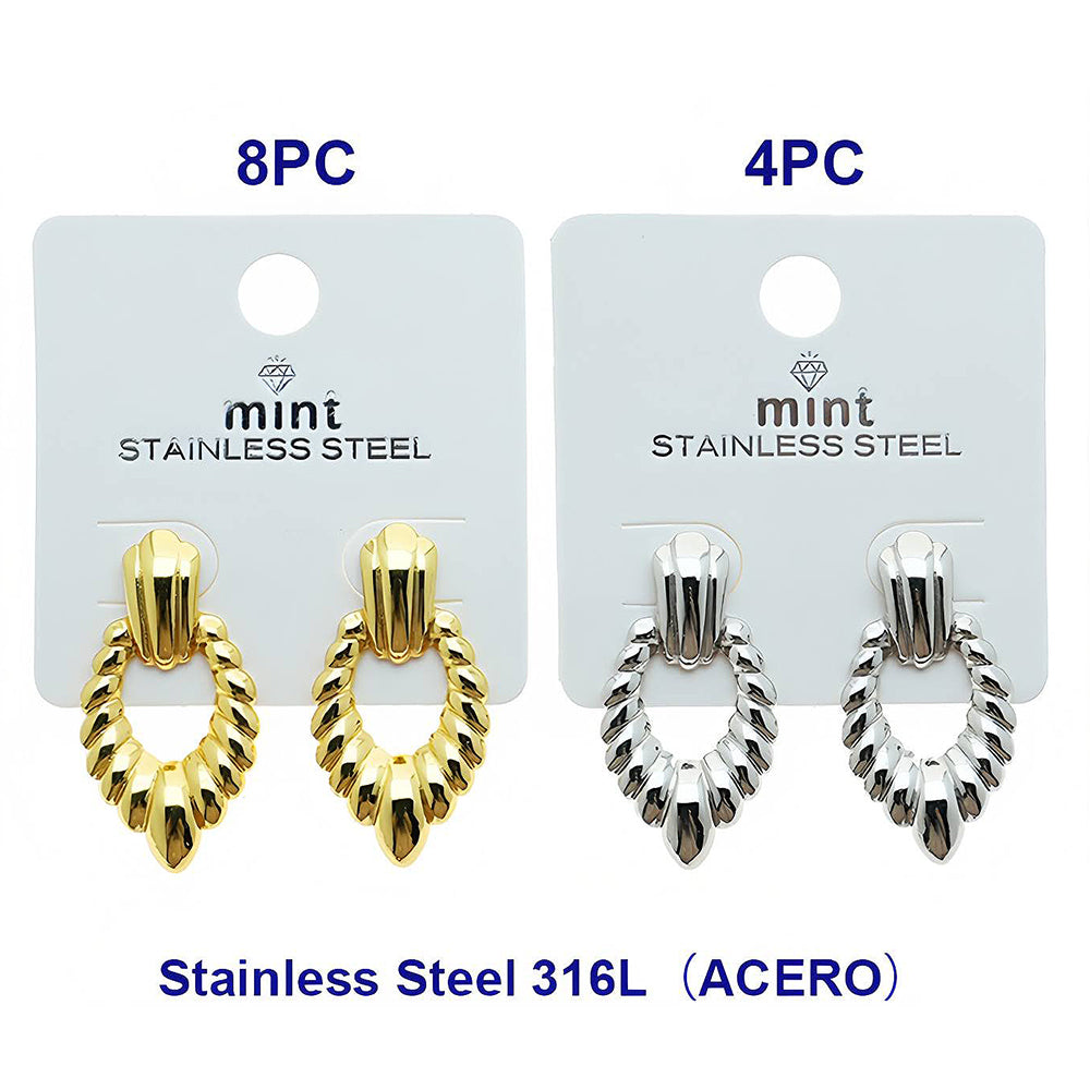 Stainless Steel Croissant Earrings