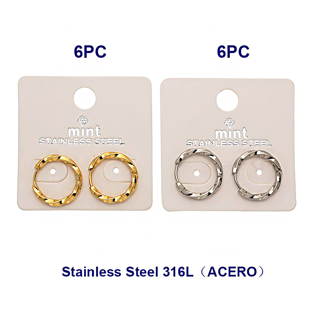 2CM Stainless Steel Seamless Twist Hoops