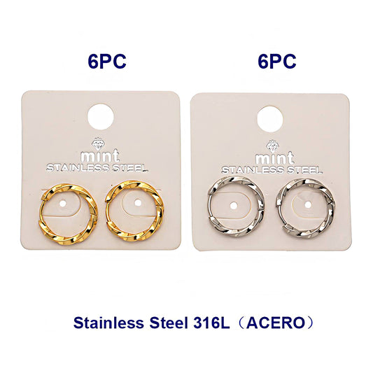 2CM Stainless Steel Seamless Twist Hoops