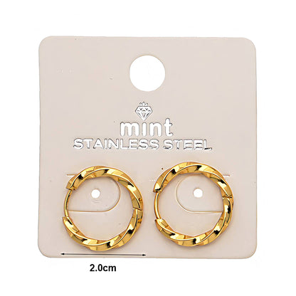 2CM Stainless Steel Seamless Twist Hoops