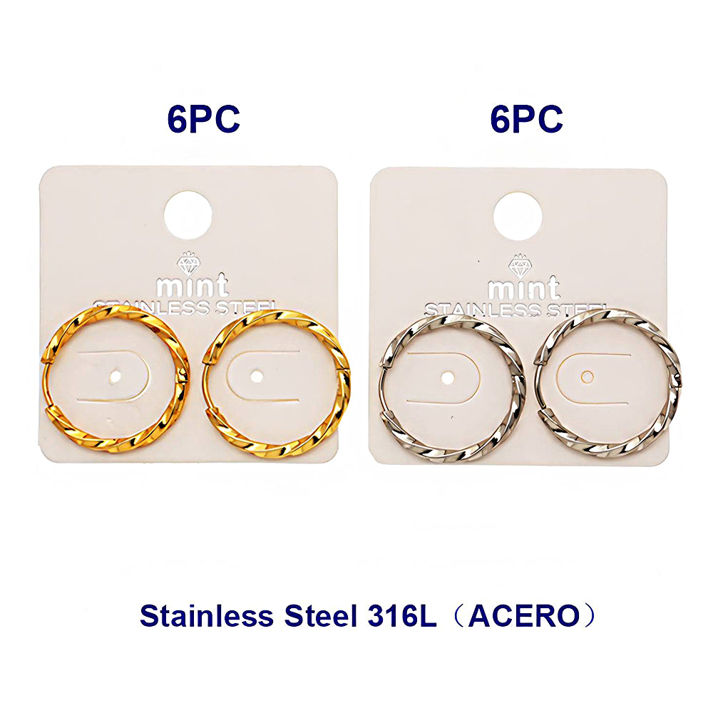 2.5CM Stainless Steel Seamless Twist Hoops