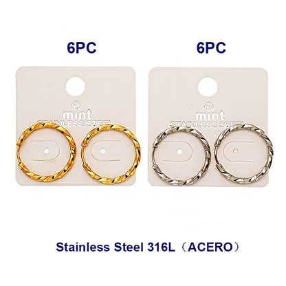 2.5CM Stainless Steel Seamless Twist Hoops