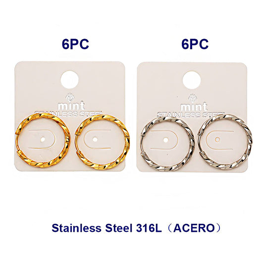 2.5CM Stainless Steel Seamless Twist Hoops