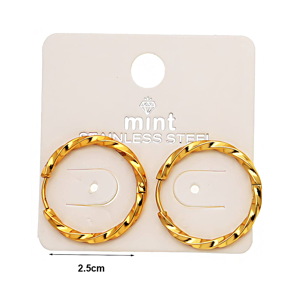 2.5CM Stainless Steel Seamless Twist Hoops
