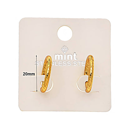 2CM Stainless Steel Seamless Ribbed Hoops