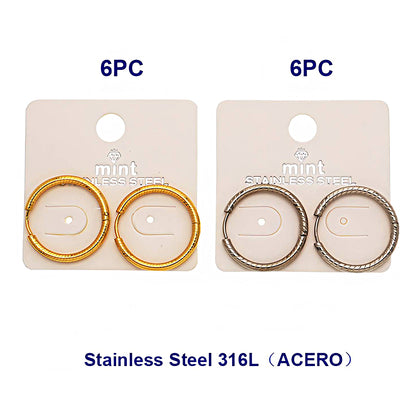 2.5CM Stainless Steel Seamless Ribbed Hoops