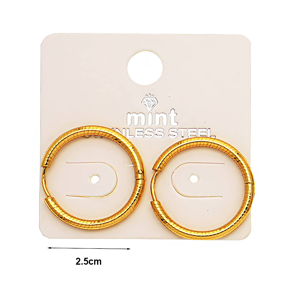 2.5CM Stainless Steel Seamless Ribbed Hoops