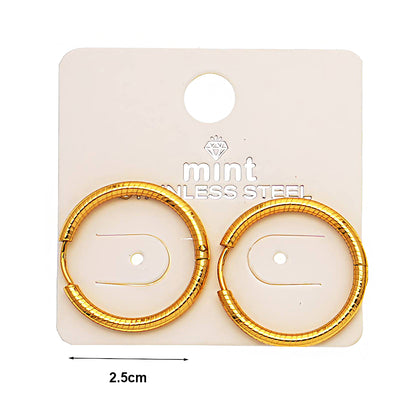 2.5CM Stainless Steel Seamless Ribbed Hoops
