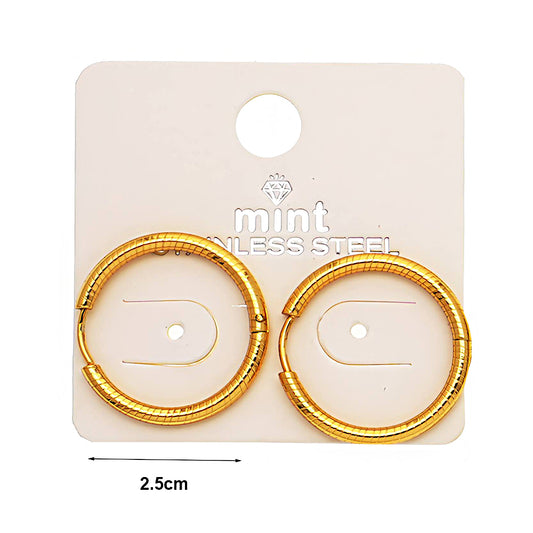 2.5CM Stainless Steel Seamless Ribbed Hoops