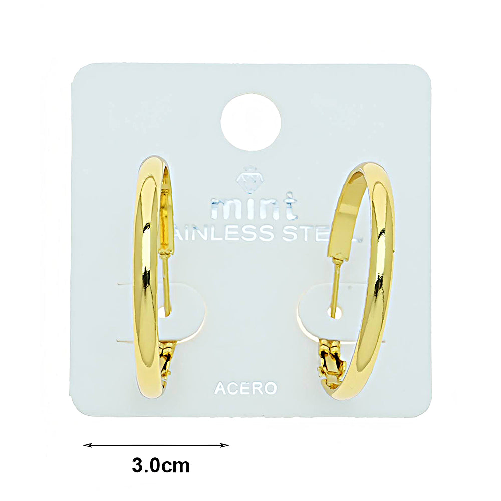 3CM Stainless Steel Flat Curve Hoops