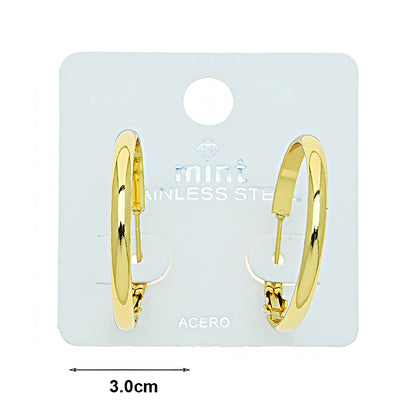 3CM Stainless Steel Flat Curve Hoops