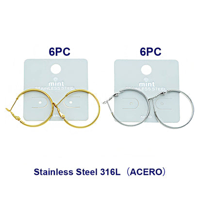 3CM Stainless Steel Flat Curve Hoops