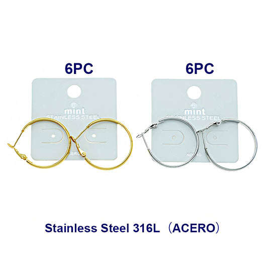 3CM Stainless Steel Flat Curve Hoops