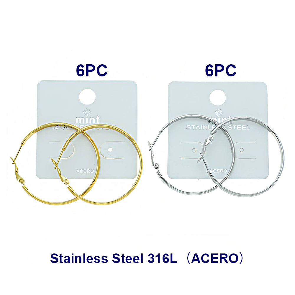 4CM Stainless Steel Flat Curve Hoops
