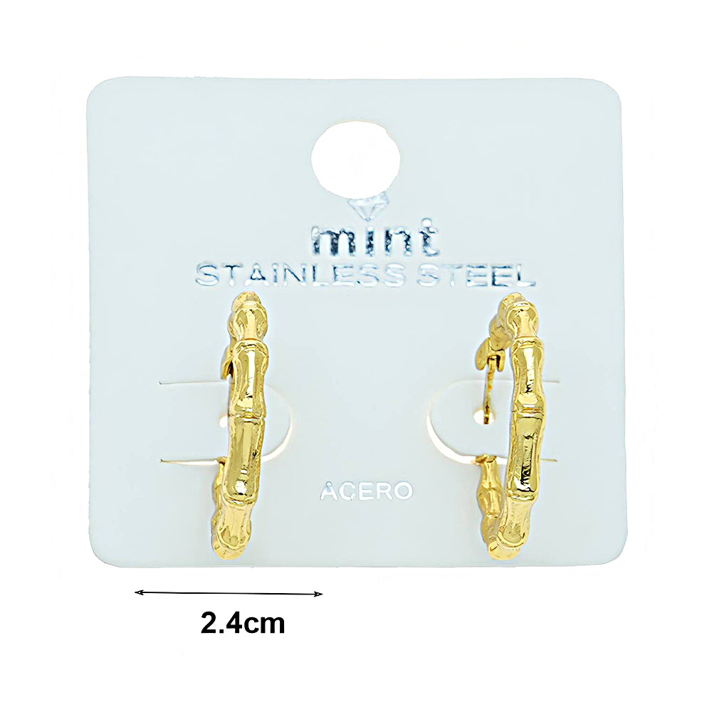 2.4CM Stainless Steel Bamboo Hoops