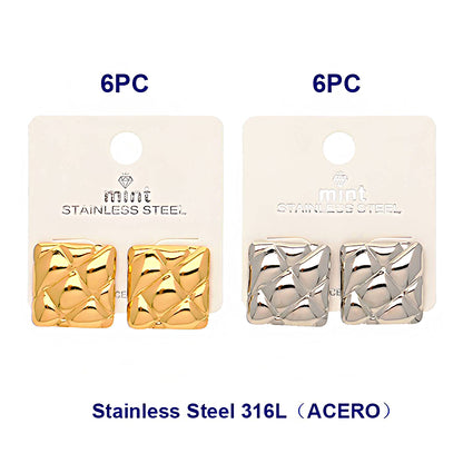 Stainless Steel Quilted Post Earring
