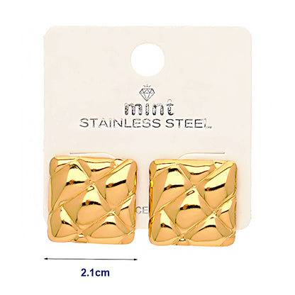 Stainless Steel Quilted Post Earring