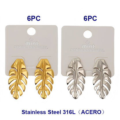 Stainless Steel Leaf Earrings