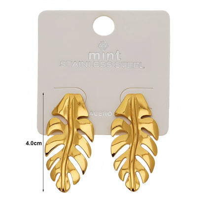 Stainless Steel Leaf Earrings