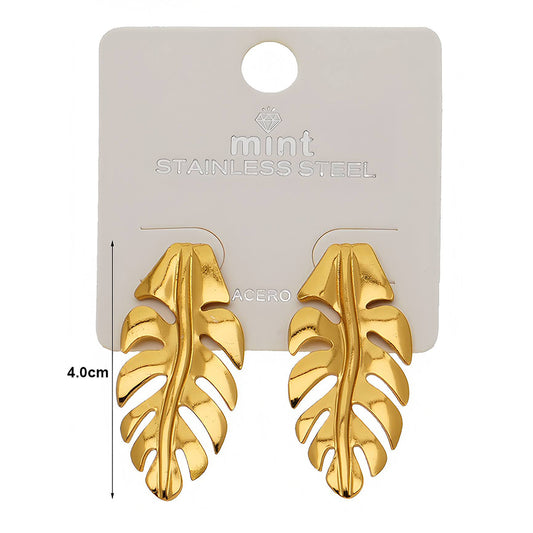 Stainless Steel Leaf Earrings