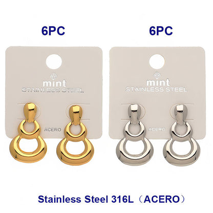 Stainless Steel Double Circle Earrings