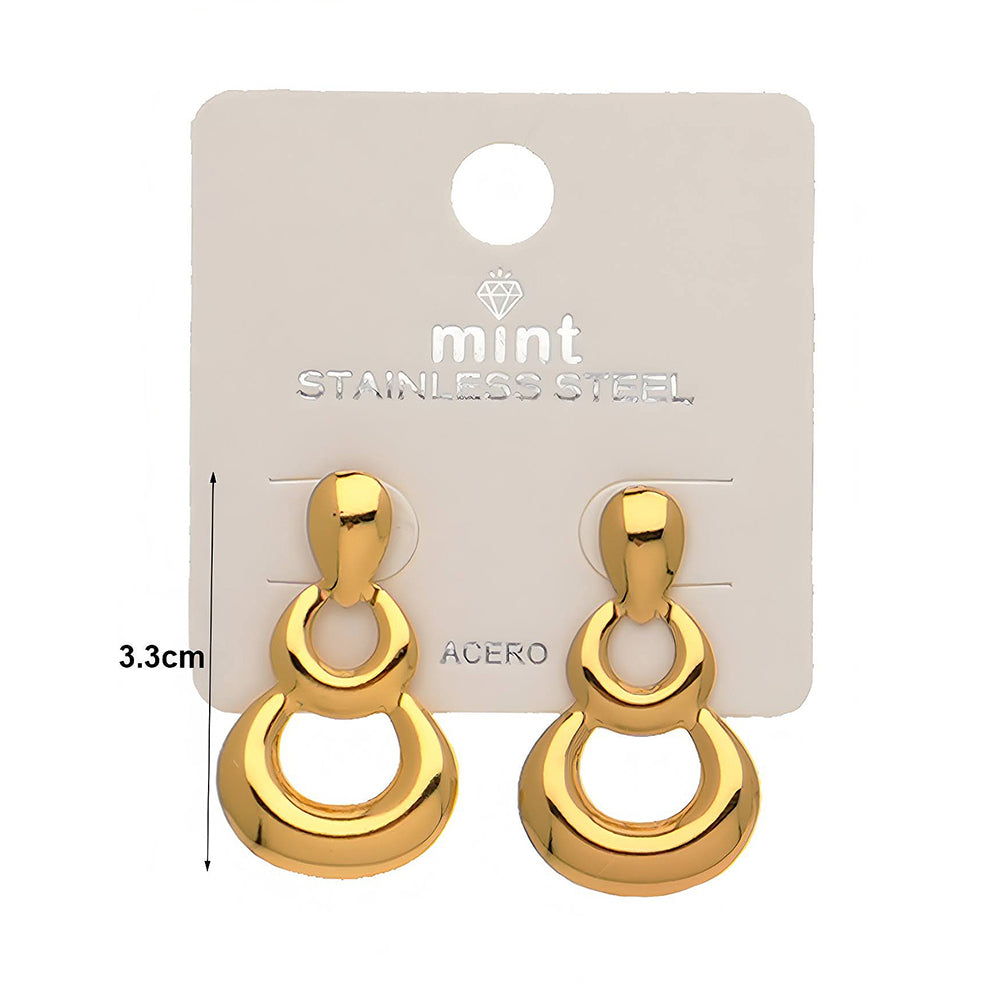 Stainless Steel Double Circle Earrings