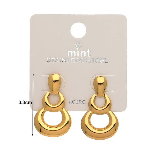 Stainless Steel Double Circle Earrings
