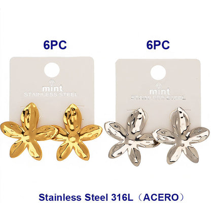 Stainless Steel Flower Earrings