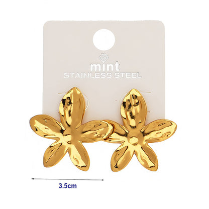 Stainless Steel Flower Earrings