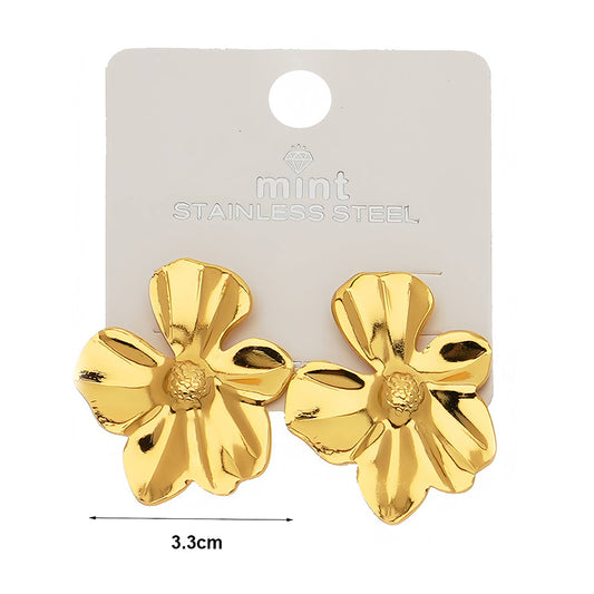 Stainless Steel Flower Earrings