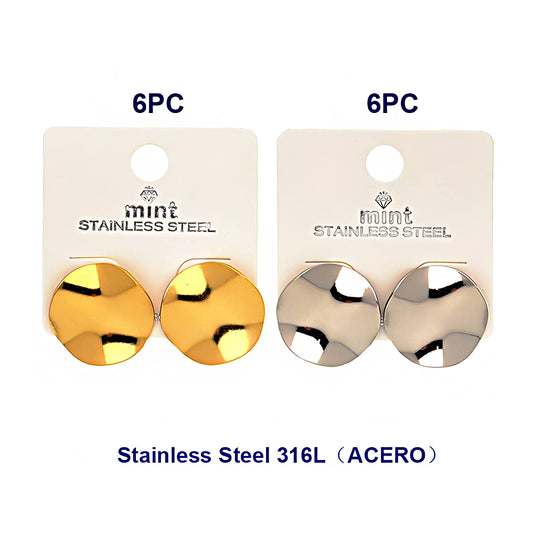 Stainless Steel Hammered Circle Earring