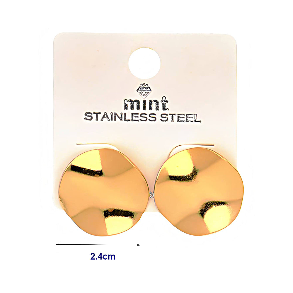 Stainless Steel Hammered Circle Earring