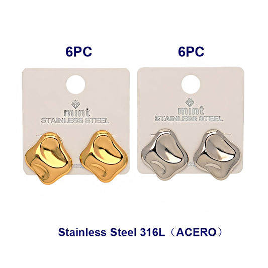 Stainless Steel Molten Post Earring