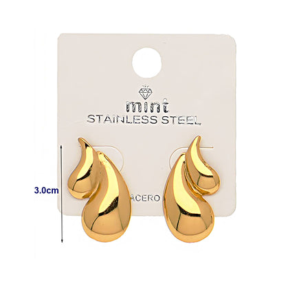 Stainless Steel Double Teardrop Earring