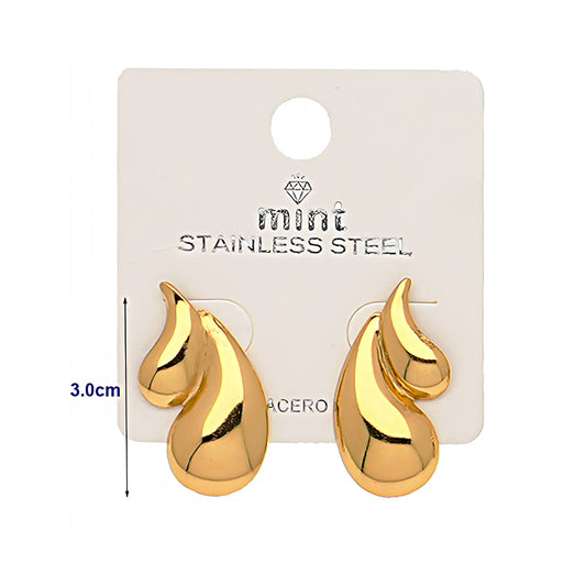 Stainless Steel Double Teardrop Earring