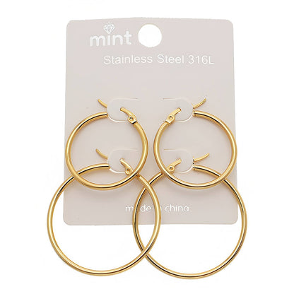 Stainless Steel 2 Piece Hoop Set (30/40MM)