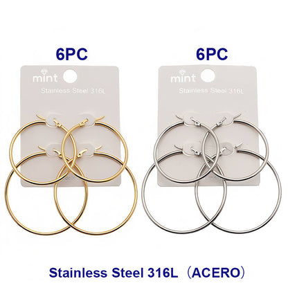 Stainless Steel 2 Piece Hoop Set (40/50MM)