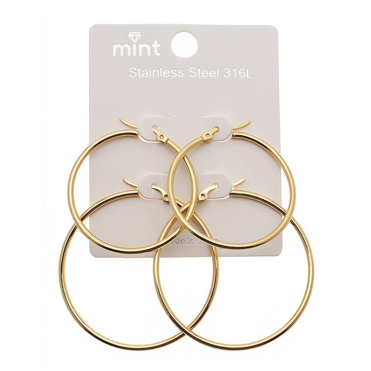 Stainless Steel 2 Piece Hoop Set (40/50MM)