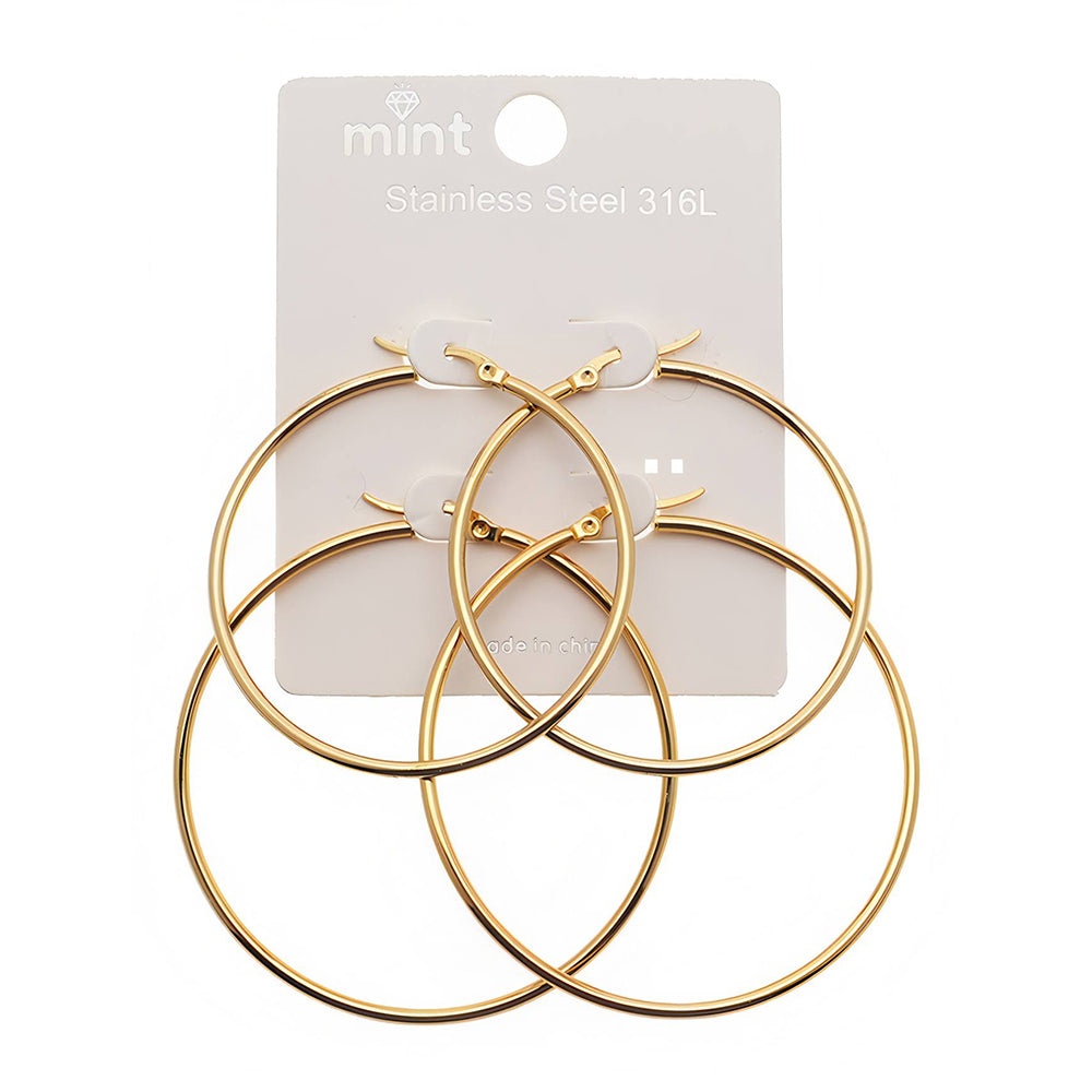 Stainless Steel 2 Piece Hoop Set (50/60MM)