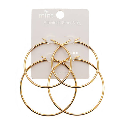 Stainless Steel 2 Piece Hoop Set (50/60MM)