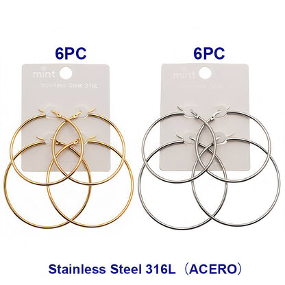 Stainless Steel 2 Piece Hoop Set (50/60MM)