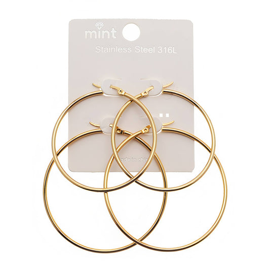 Stainless Steel 2 Piece Hoop Set (50/60MM)