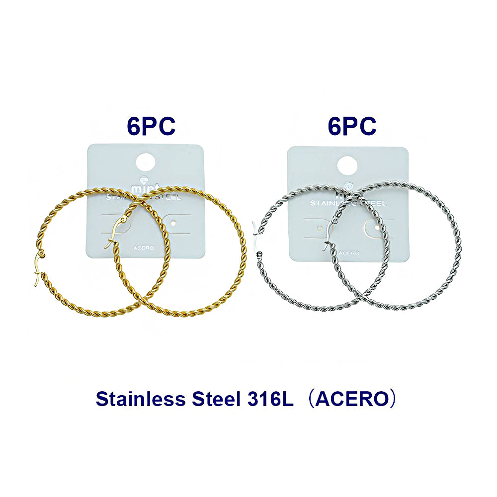 5.5CM Stainless Steel Twist Hoops